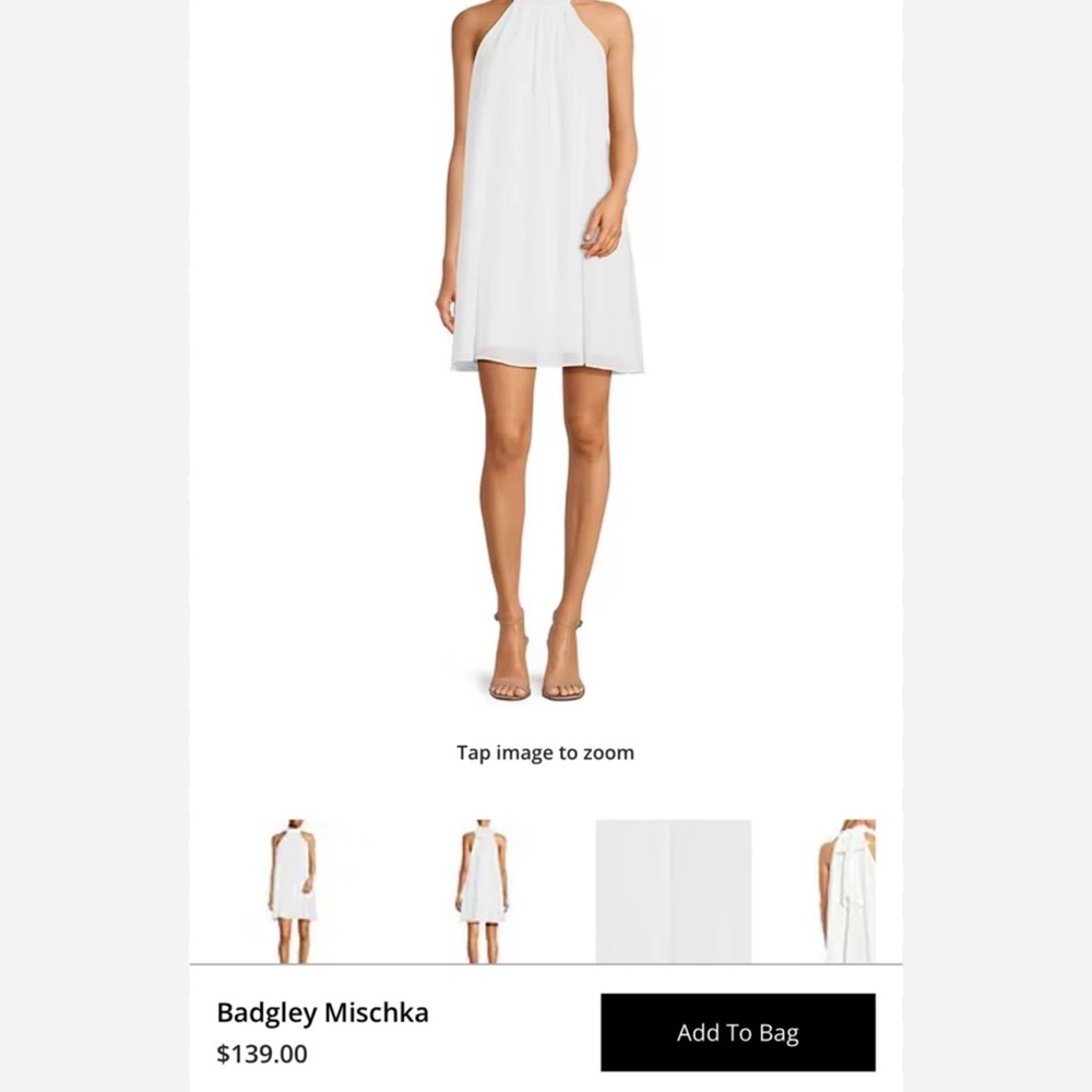 Badgley Mischka Elegant White Backless Dress